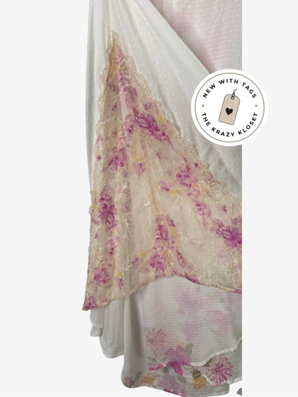 Free People Spring Soiree Midi Lace Trim Slip Floral Spring Combo XS NWT - Picture 5 of 14
